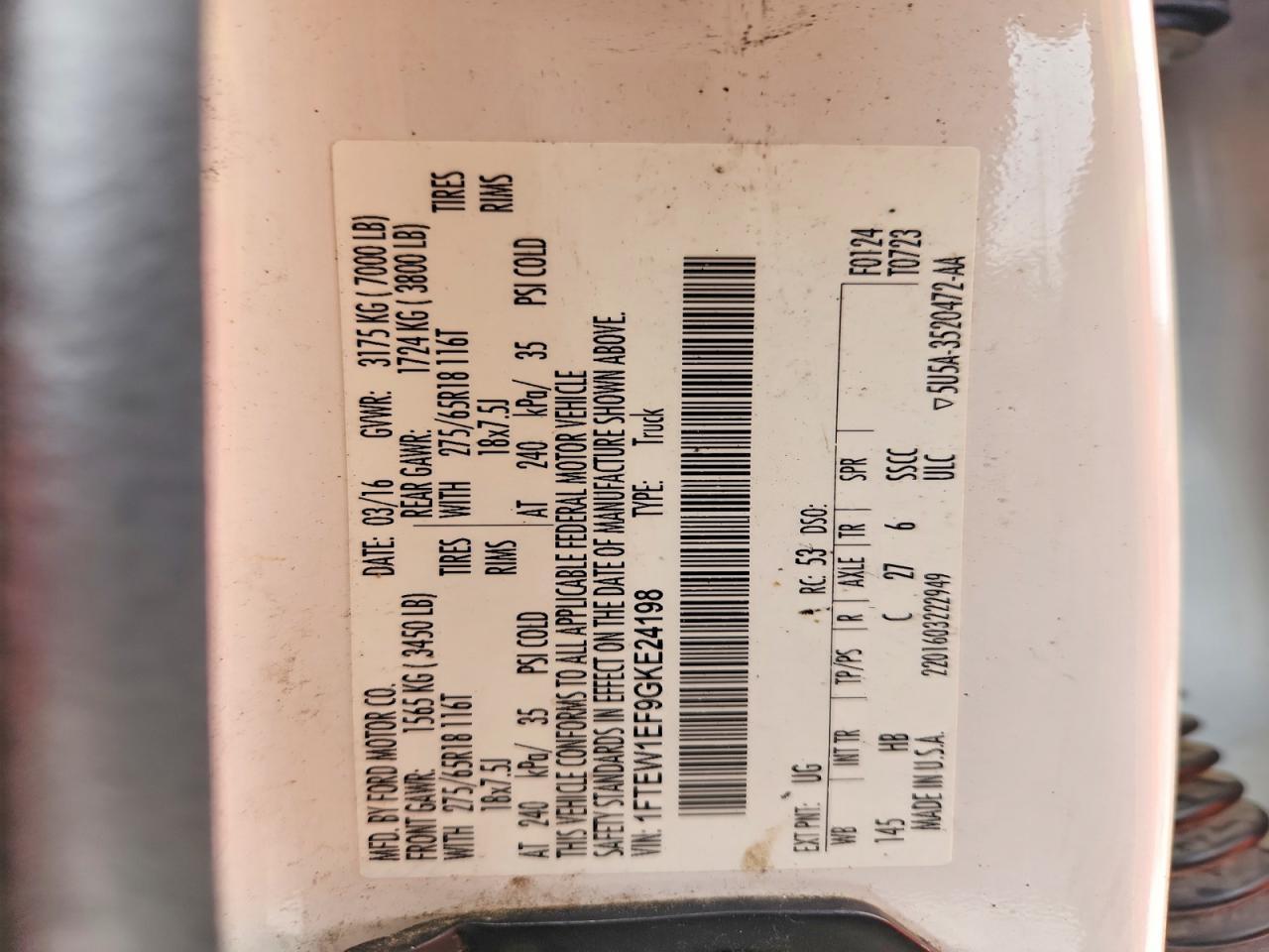 2016 Ford F150 Supercrew