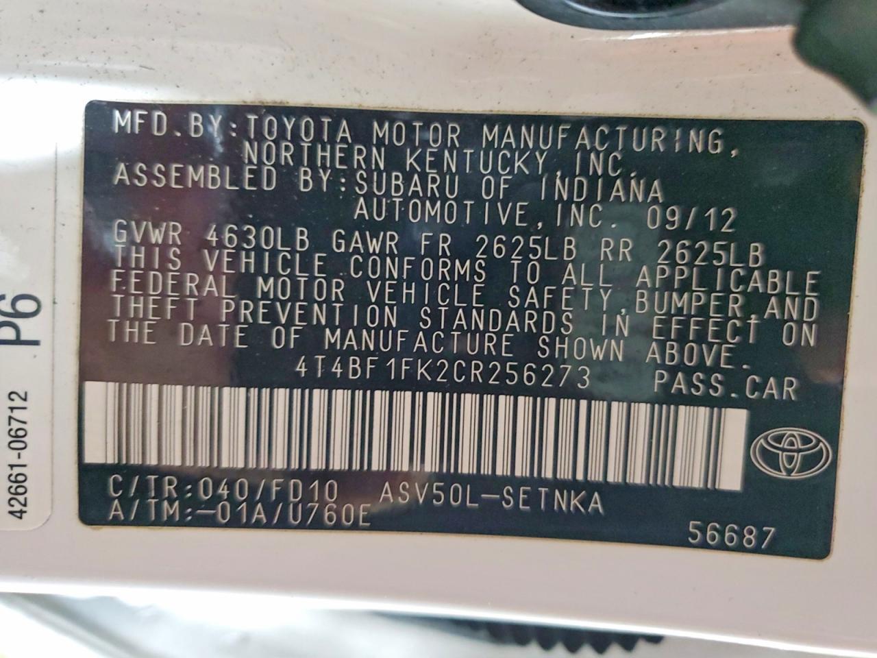 2012 Toyota Camry Base