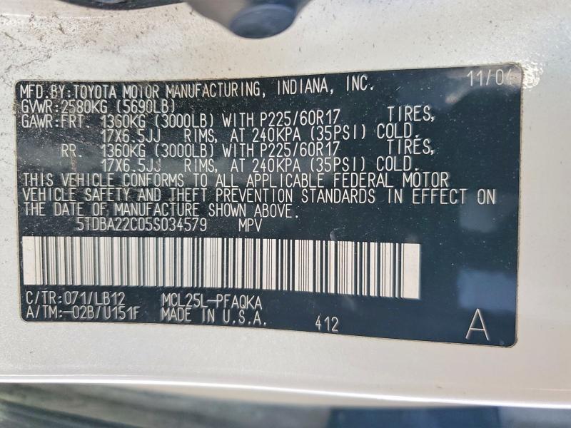 2005 Toyota Sienna xle 7 Passenger