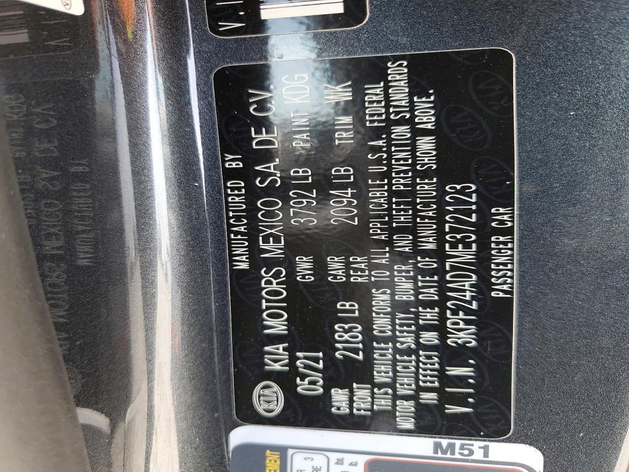 2021 KIA Forte fe