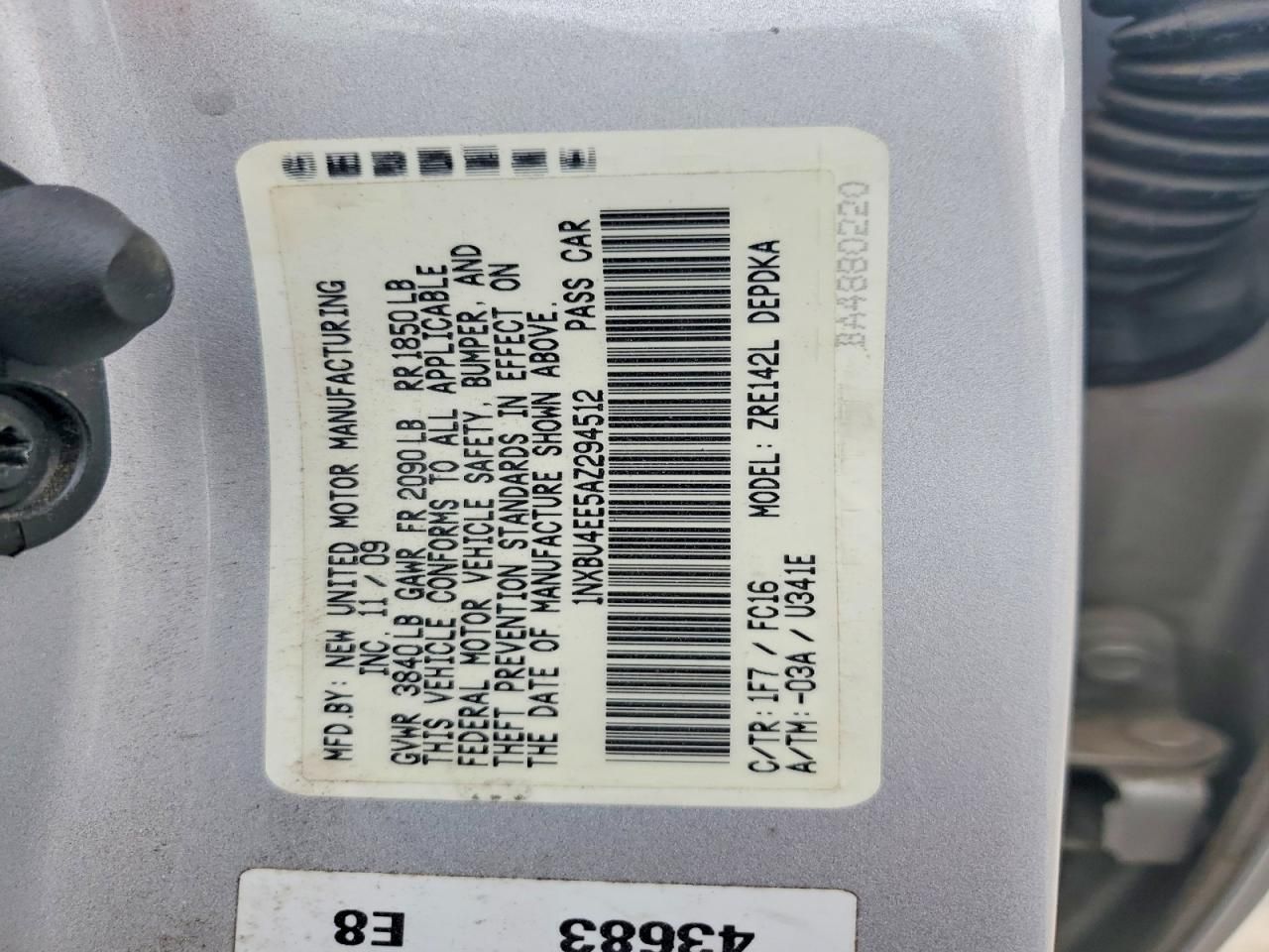 2010 Toyota Corolla le