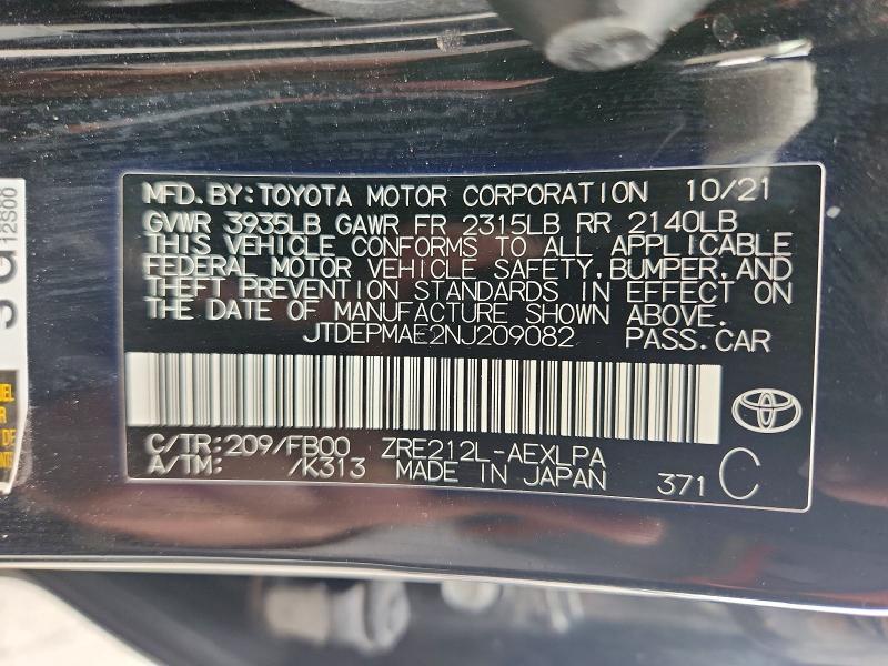 2022 Toyota Corolla le