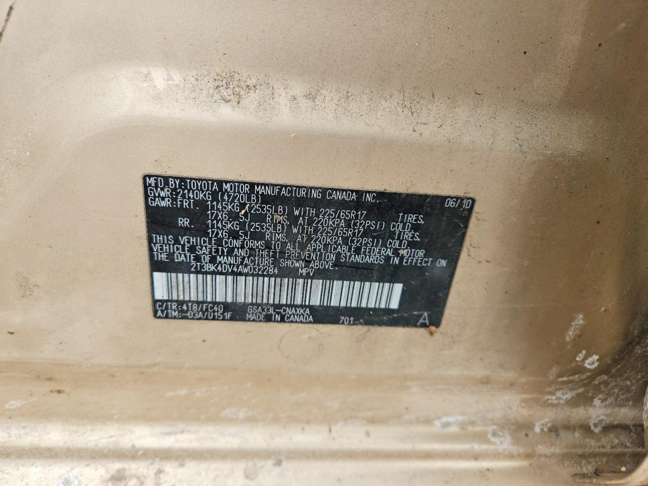 2010 Toyota Rav4 Base
