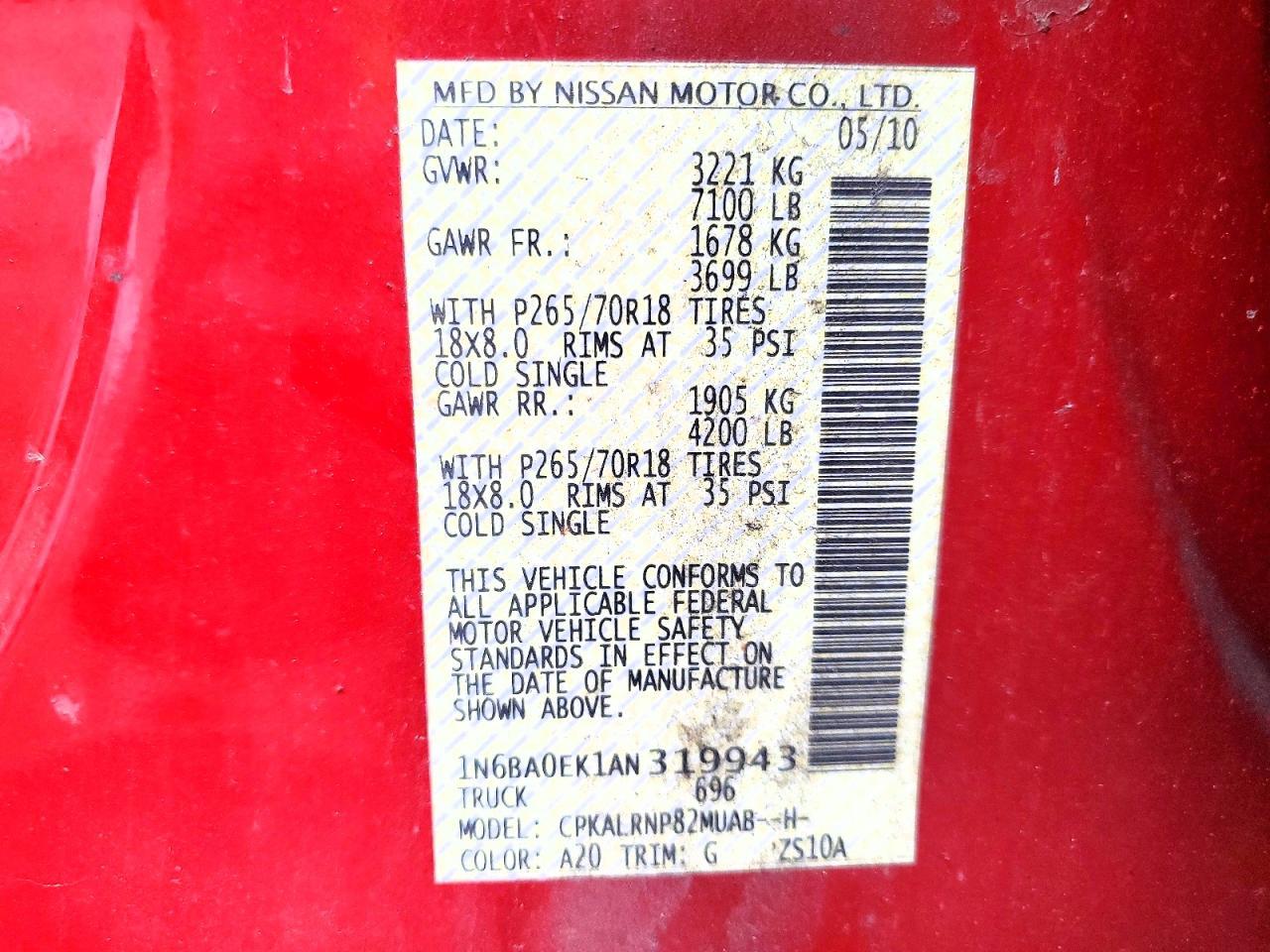 2010 Nissan Titan XE