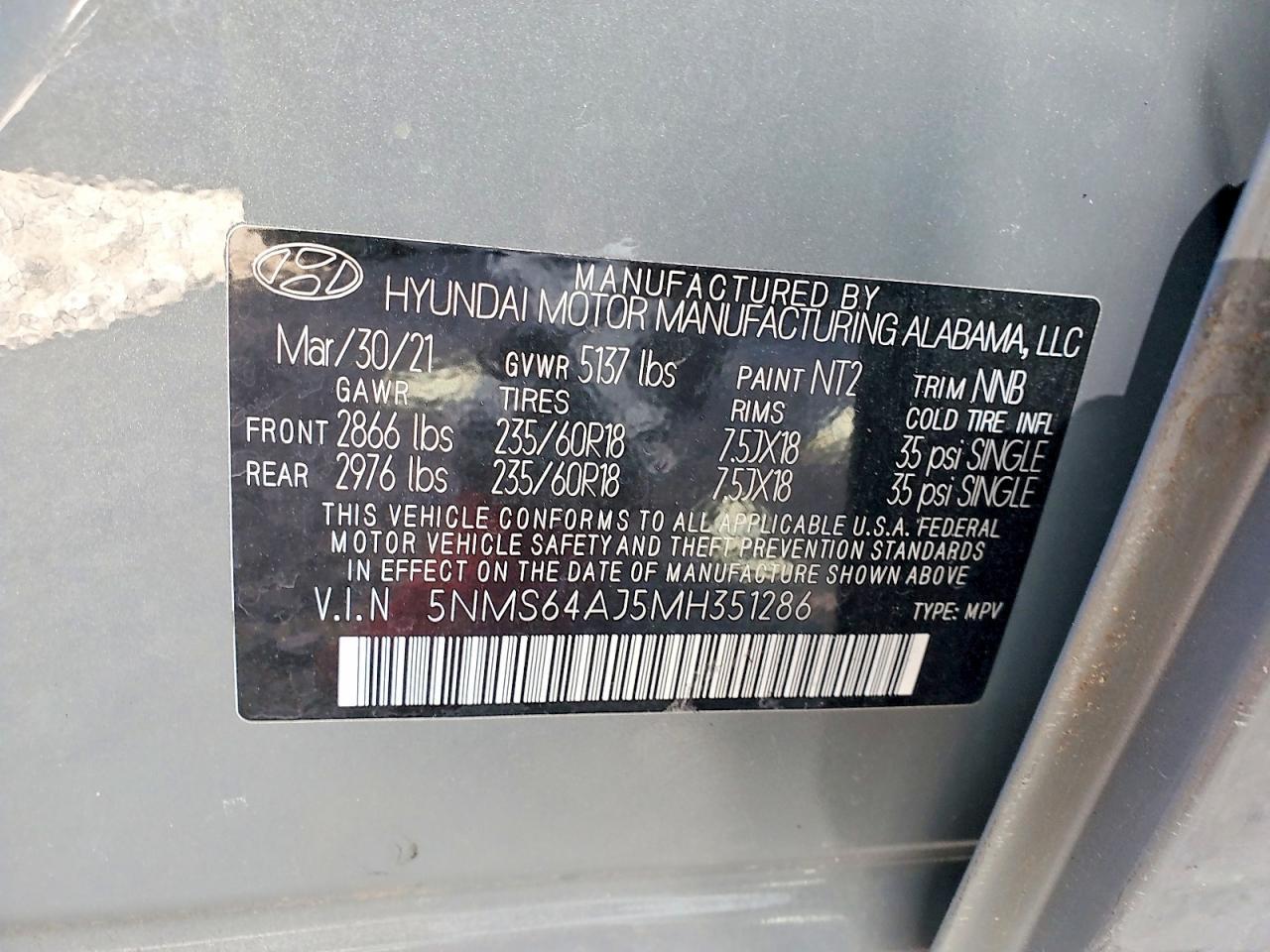 2021 Hyundai Santa fe sel