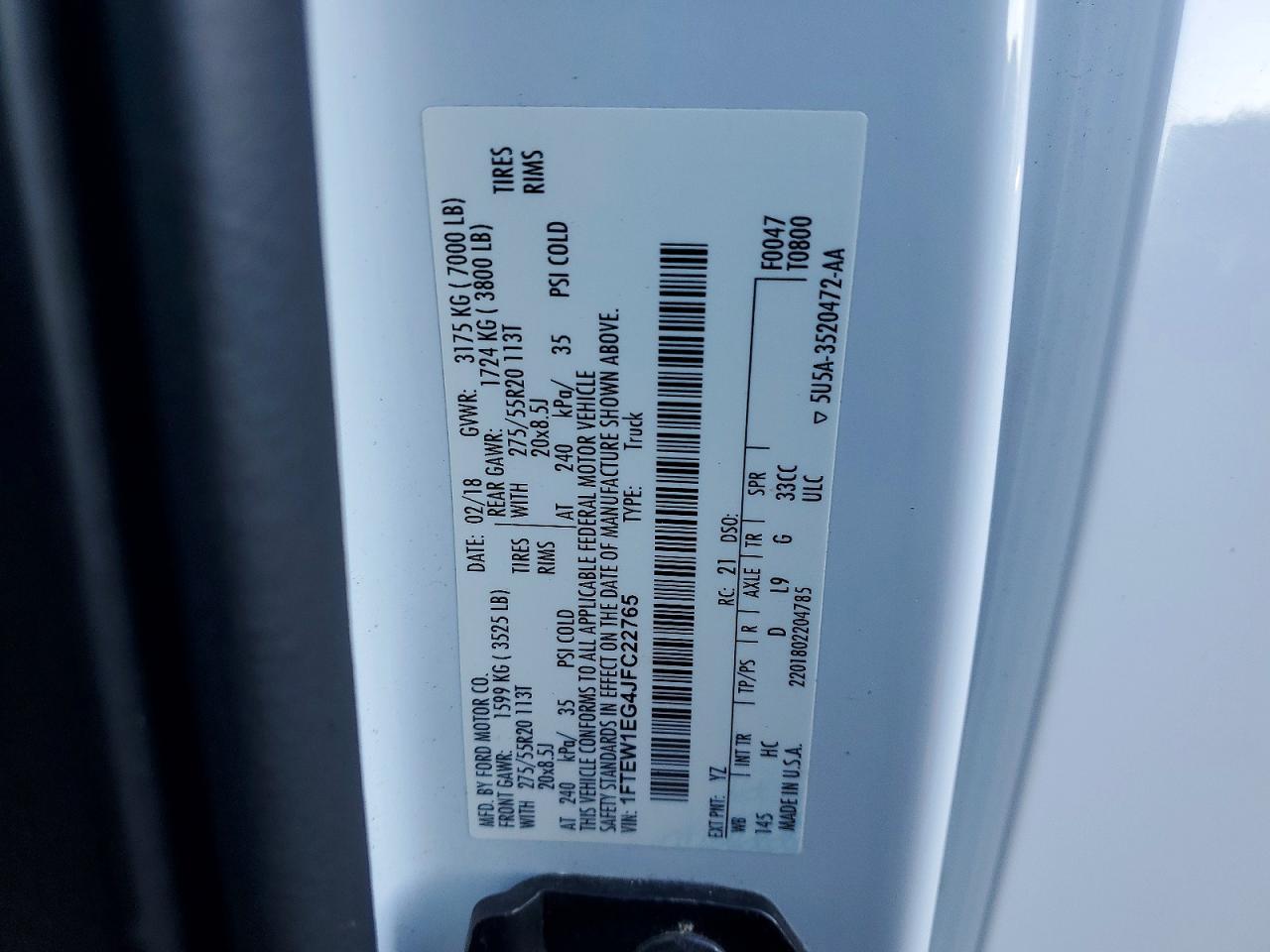 2018 Ford F150 Supercrew