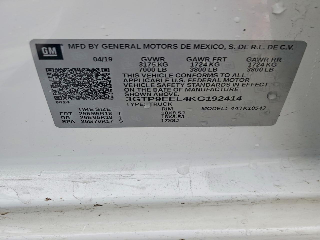 2019 GMC Sierra K1500 AT4