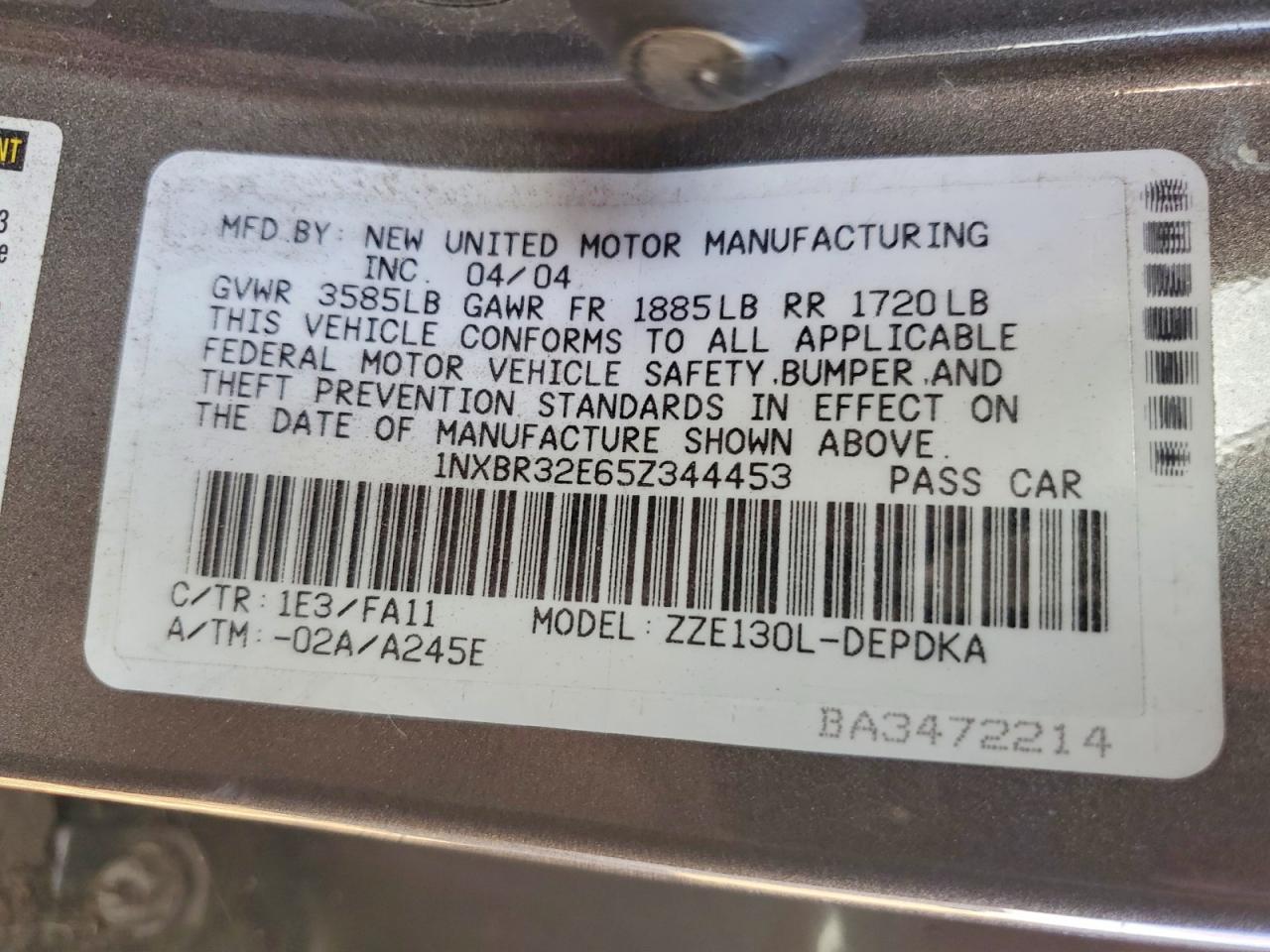 2005 Toyota Corolla ce