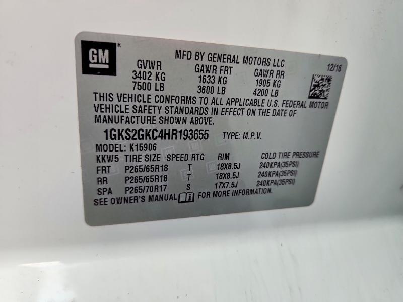 2017 GMC Yukon xl K1500 slt
