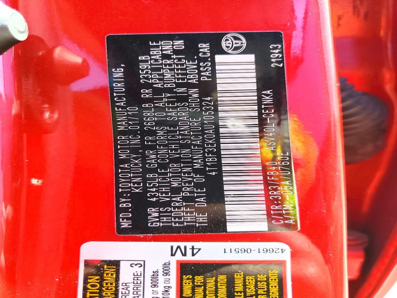 2010 Toyota Camry Base