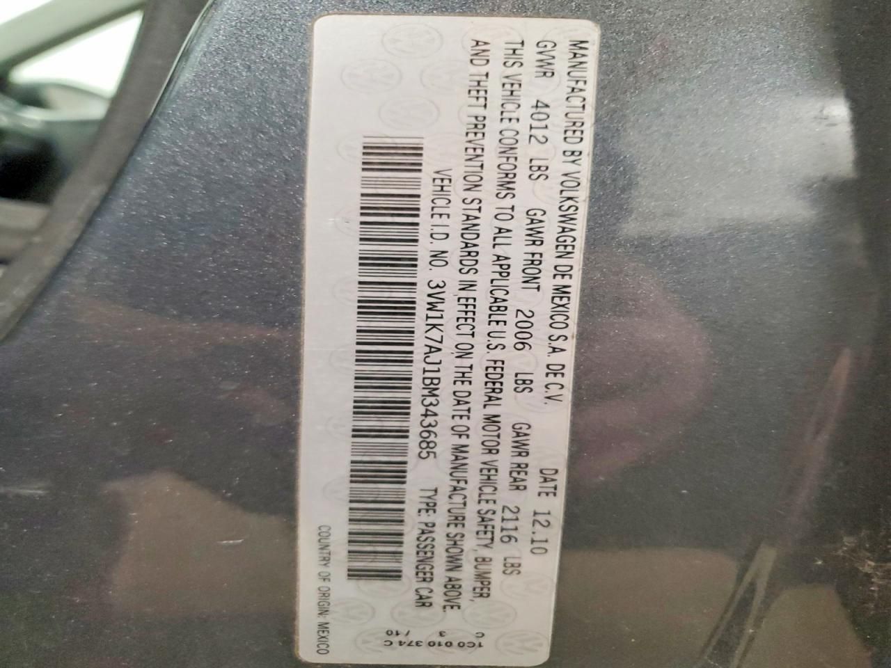 2011 Volkswagen Jetta Base