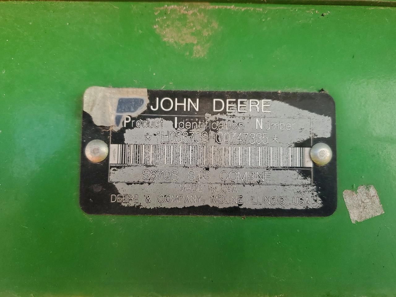 2012 John Deere S670 Combine