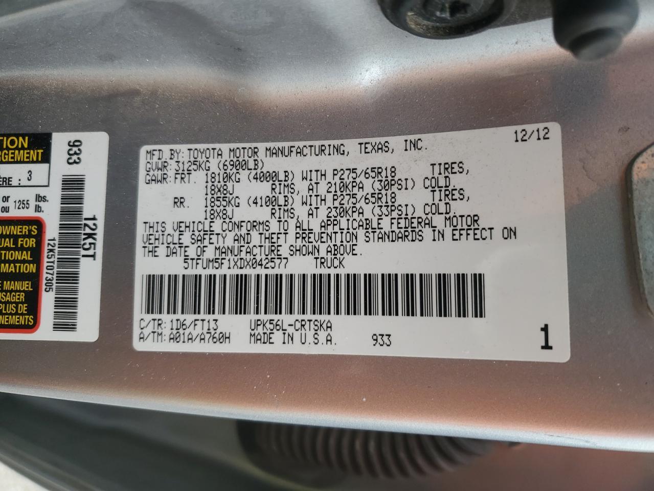 2013 Toyota Tundra Grade