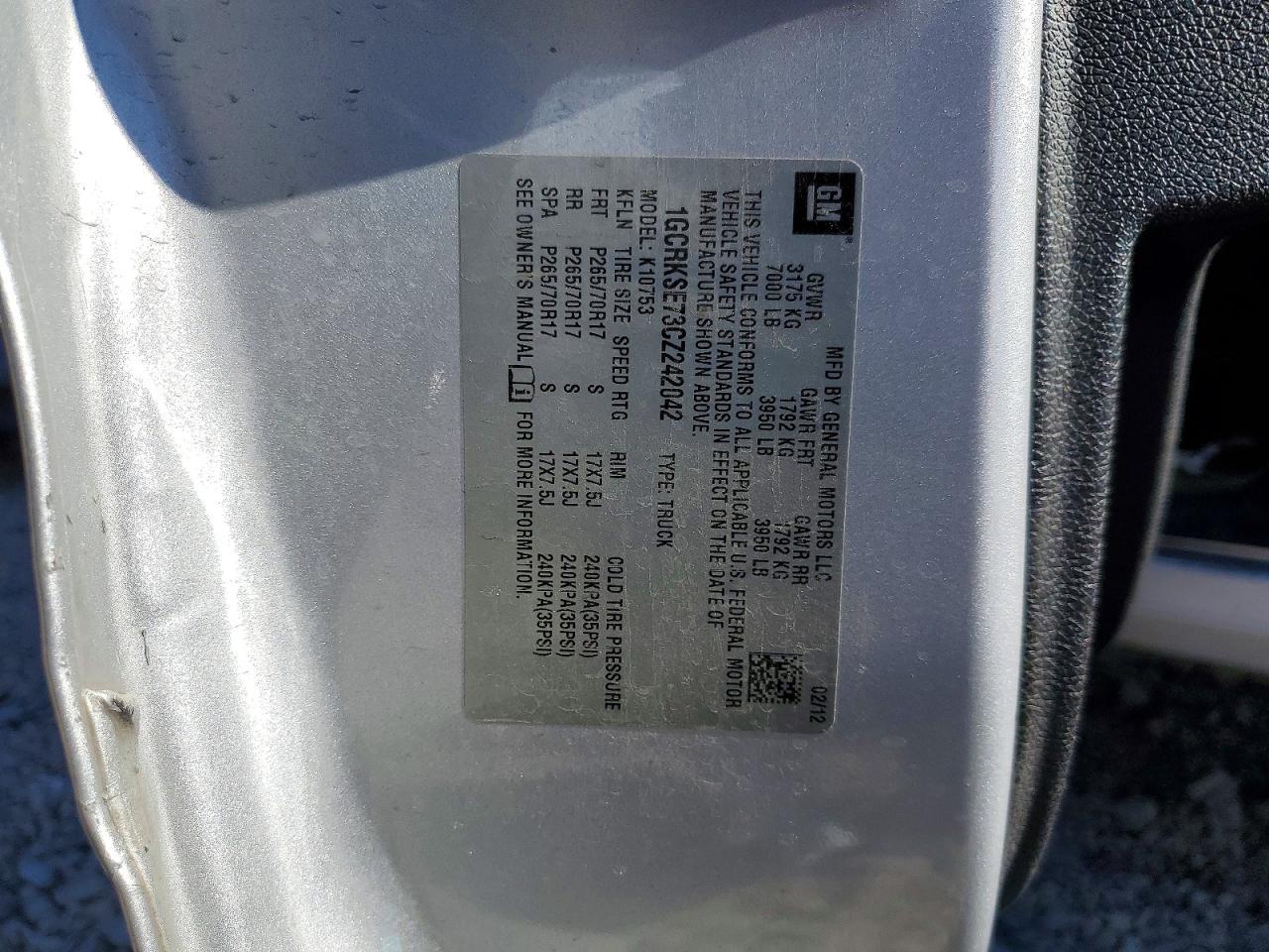 2012 Chevrolet Silverado K1500 lt