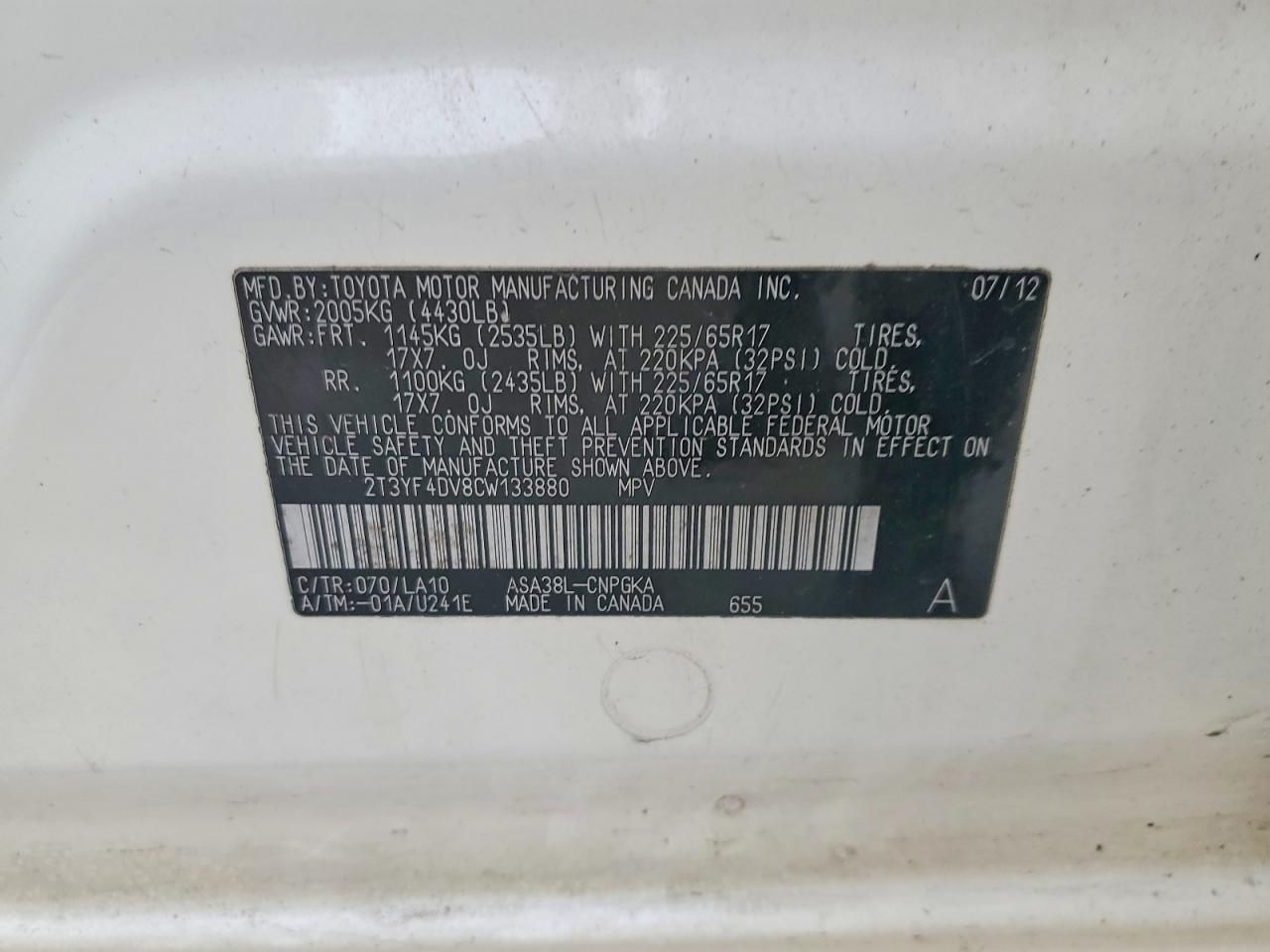 2012 Toyota Rav4 Limited