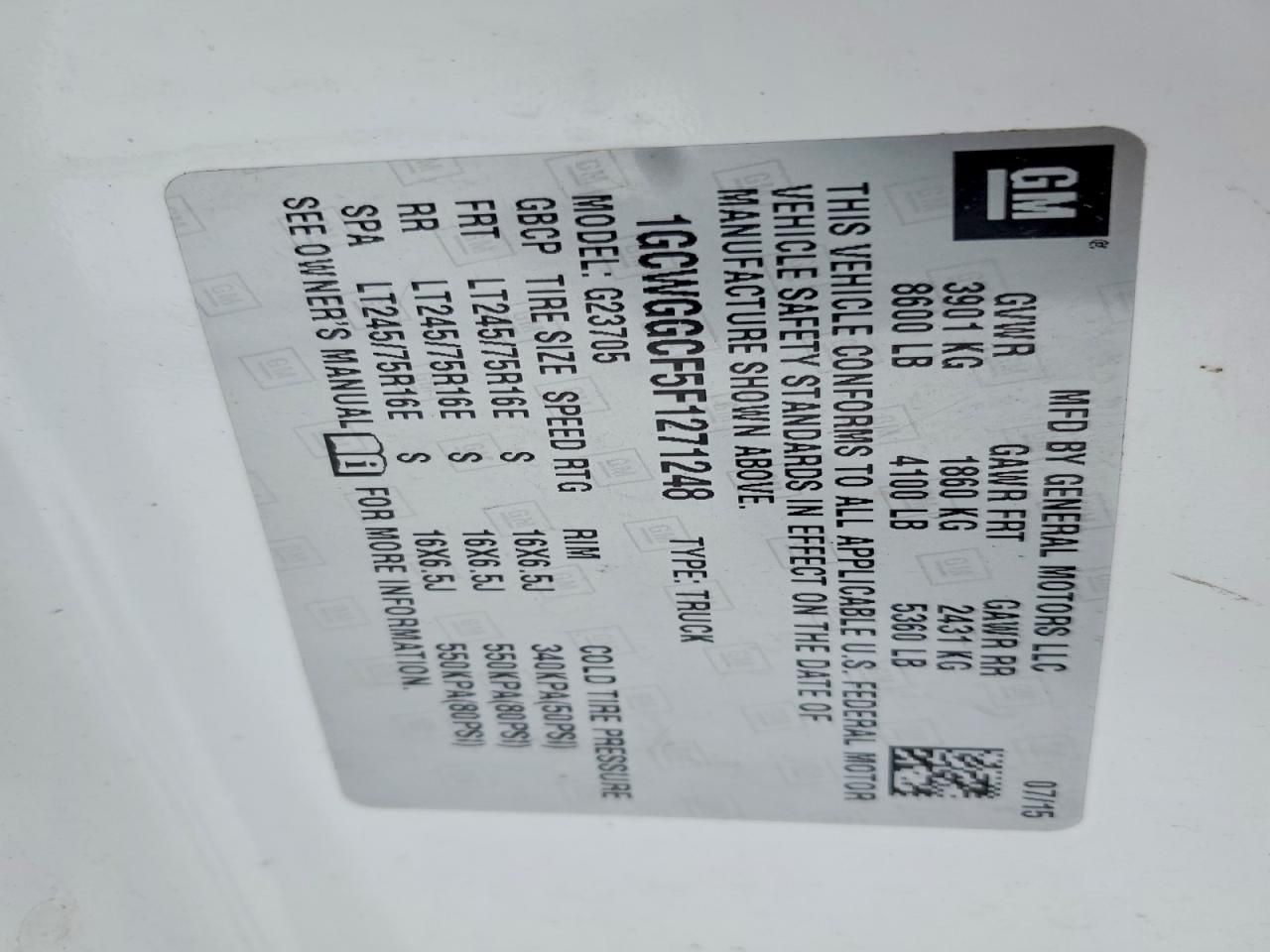 2015 Chevrolet Express G2500