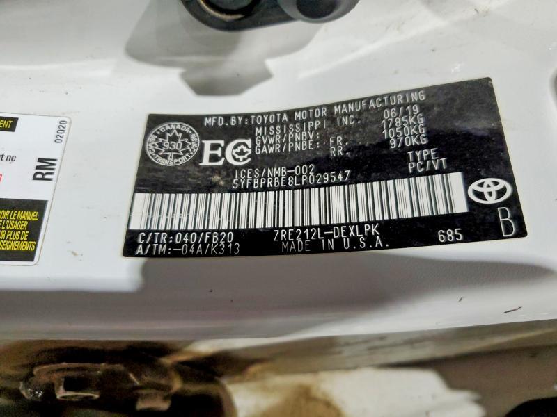 2020 Toyota Corolla le