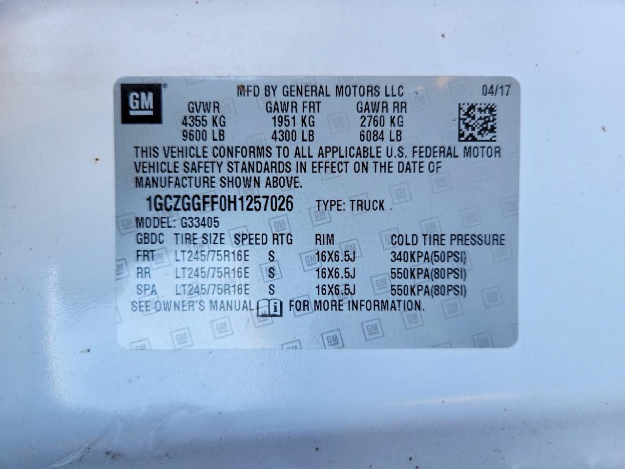 2017 Chevrolet Express G3500