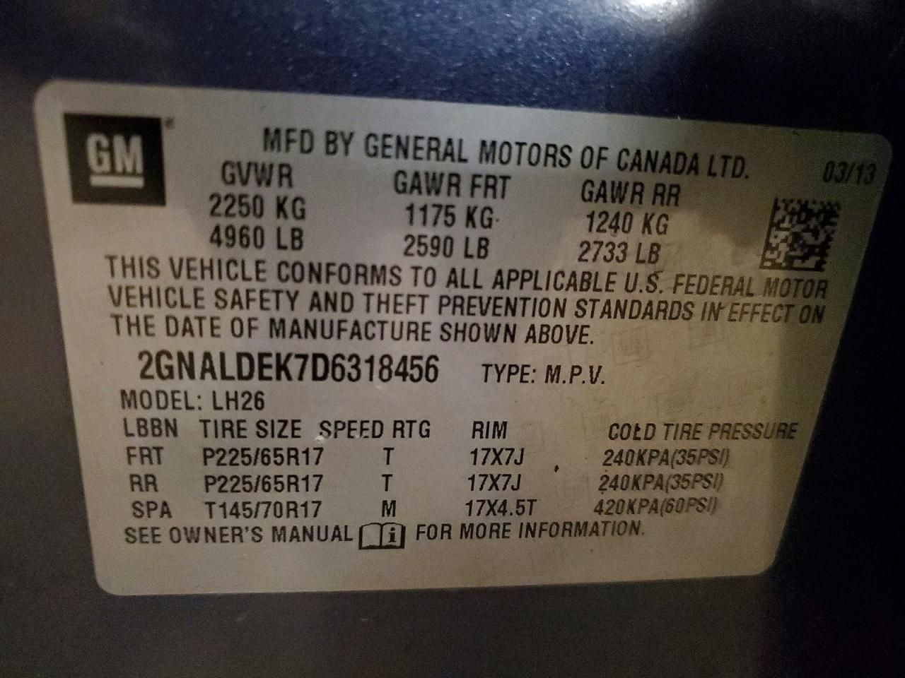 2013 Chevrolet Equinox lt