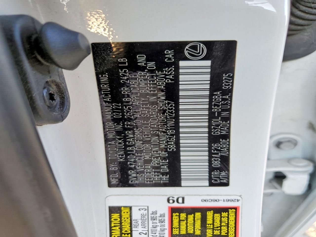 2022 Lexus Es 350 Base