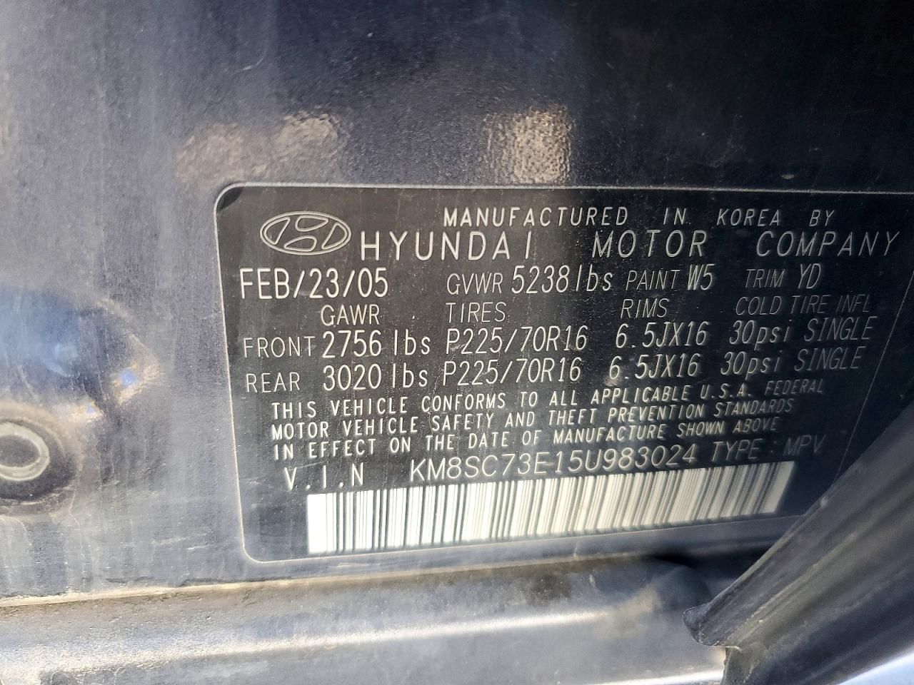 2005 Hyundai Santa fe gls