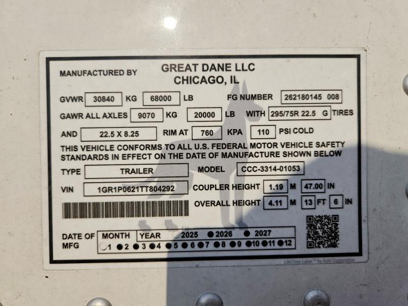 2026 Great Dane T Dane Ccc-3314-01053 dry van Trailer