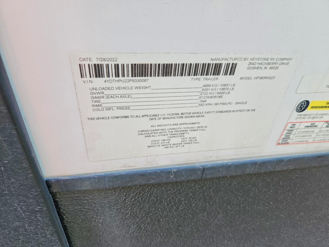 2023 Keystone Hampton 37