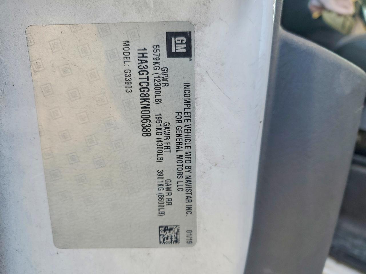 2019 Chevrolet Express G3500 BOX Truck