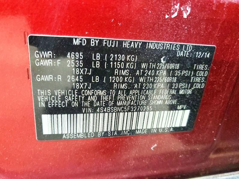 2015 Subaru Outback 2.5i Limited