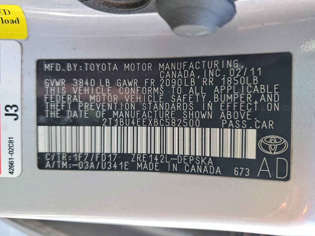 2011 Toyota Corolla Base