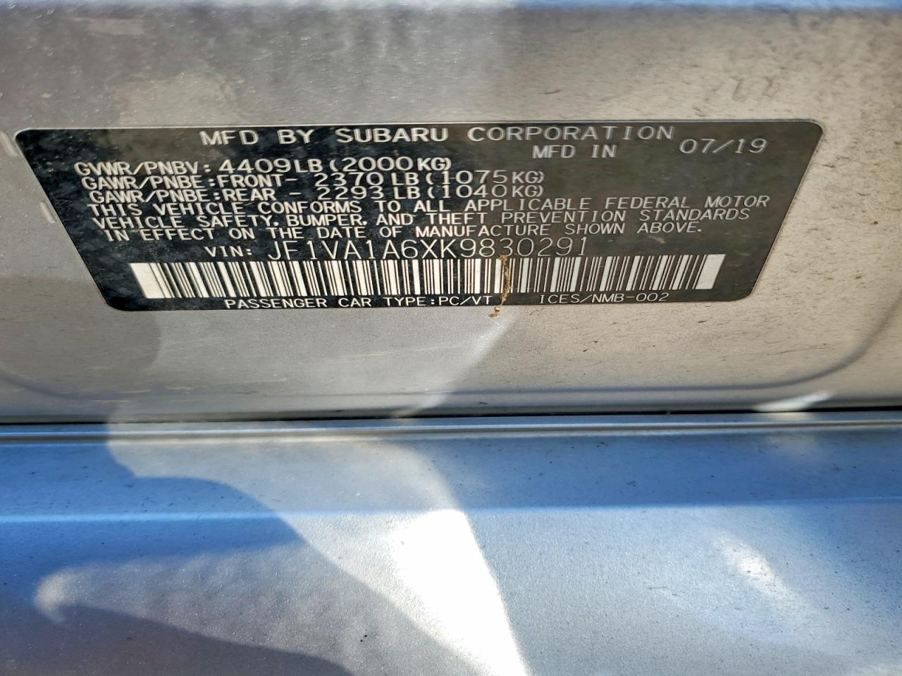 2019 Subaru WRX