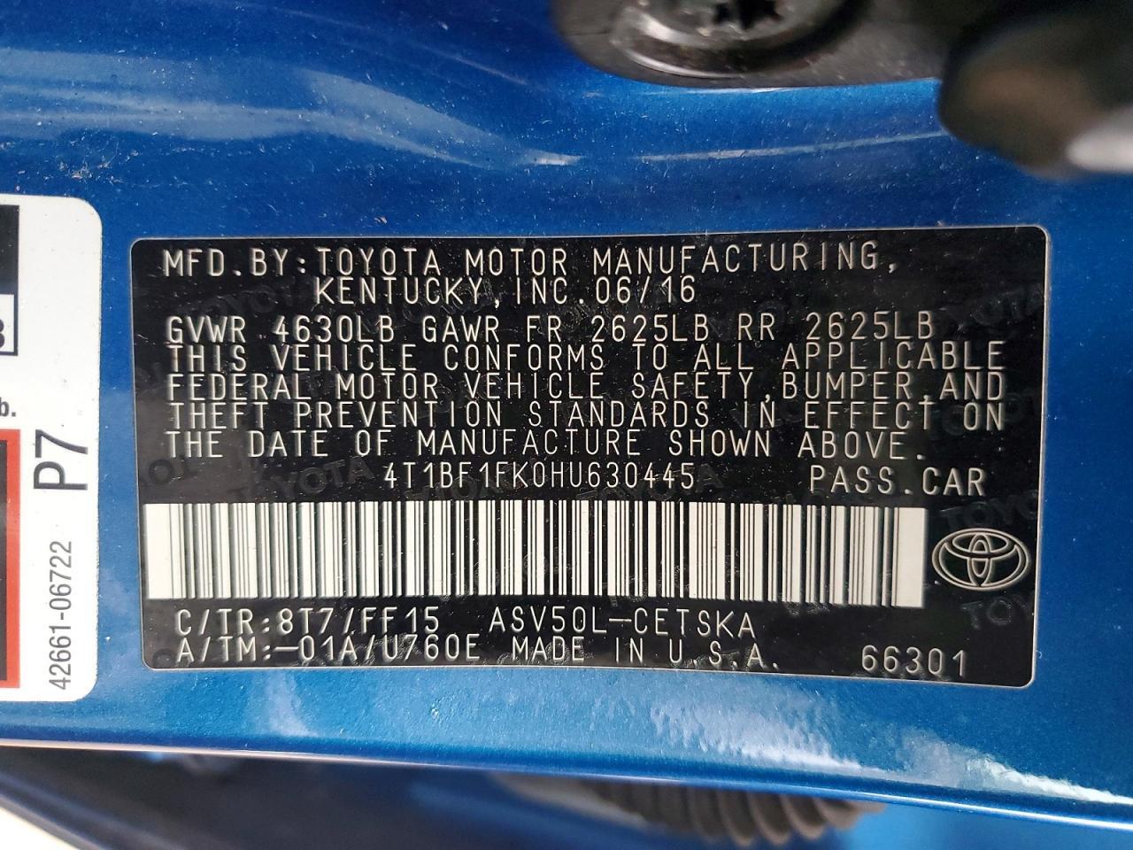 2017 Toyota Camry le