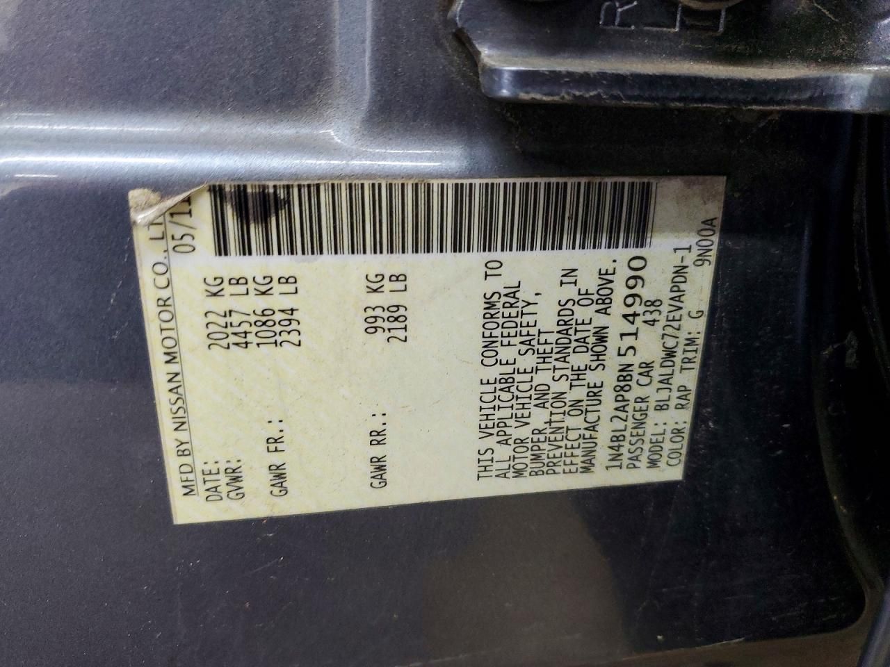 2011 Nissan Altima sr