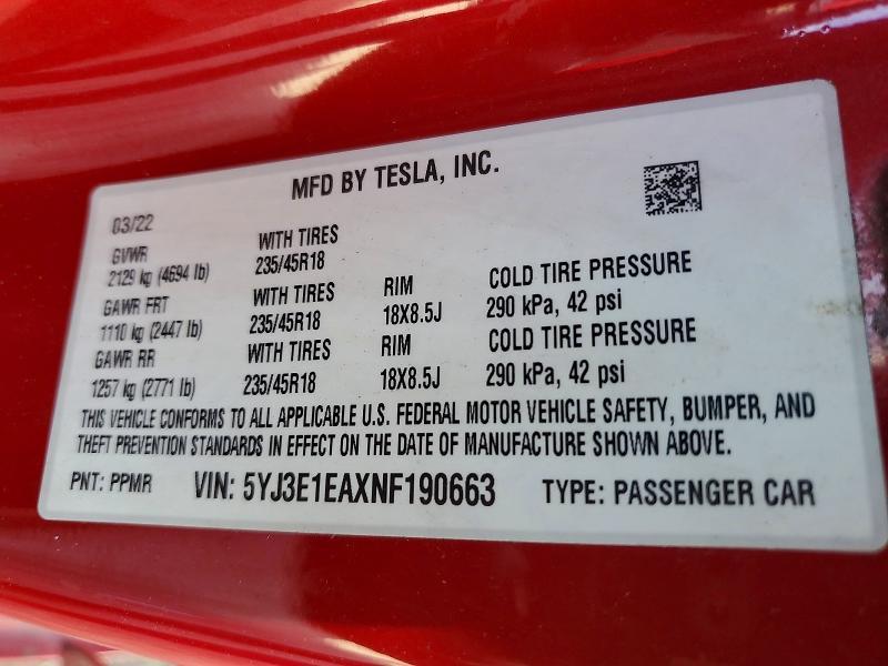 2022 Tesla Model 3