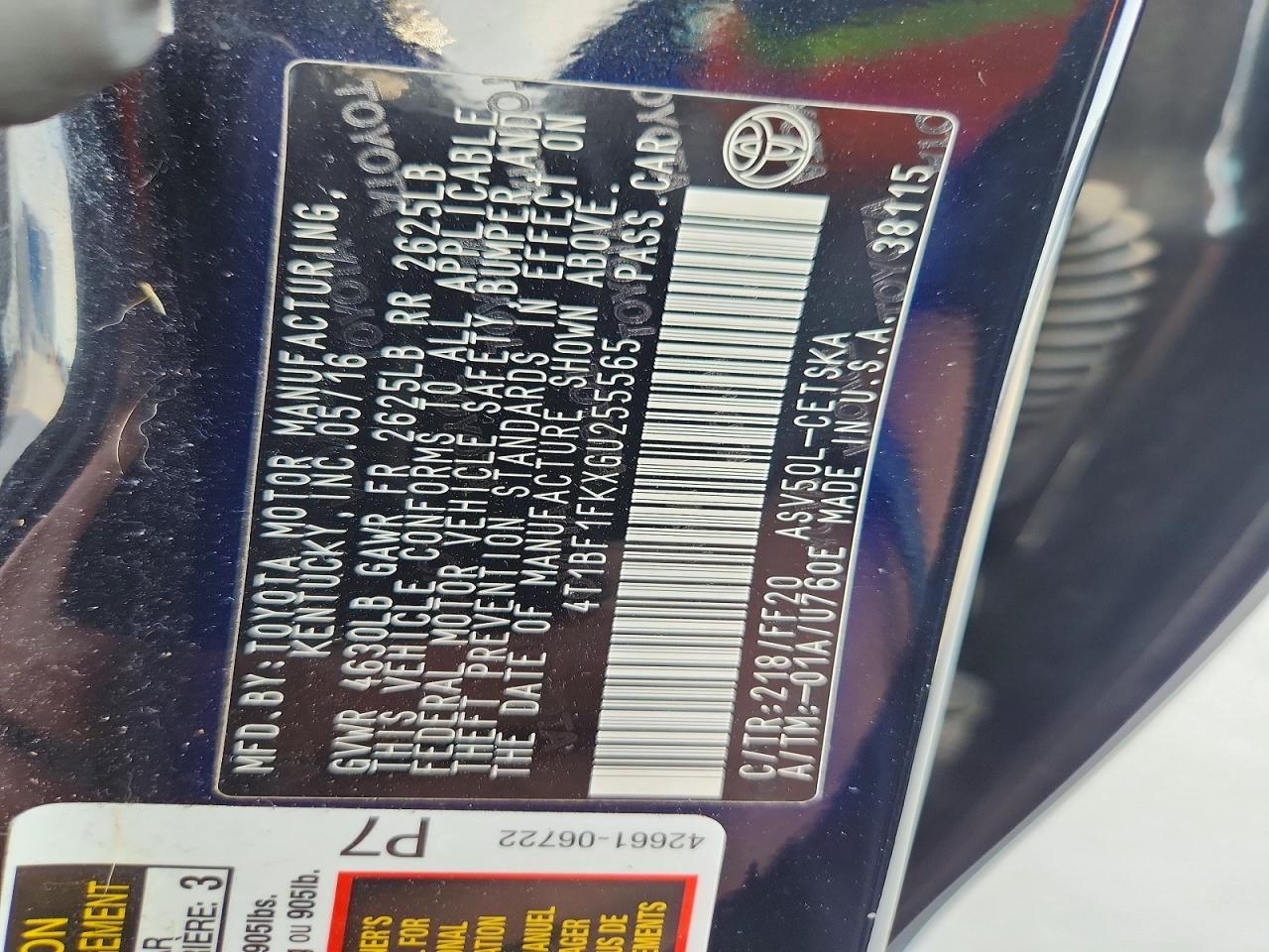 2016 Toyota Camry le