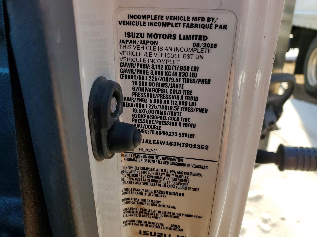 2017 Isuzu NQR Refrigerated BOX Truck