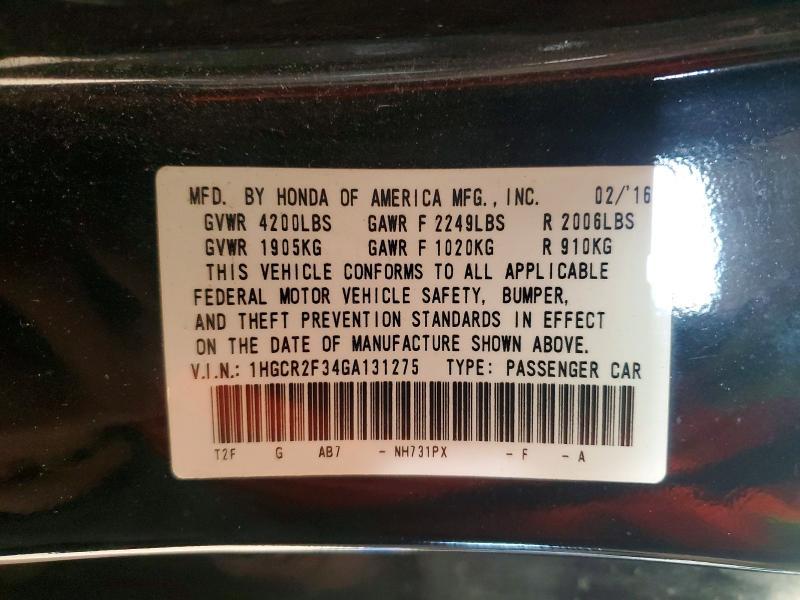 2016 Honda Accord lx