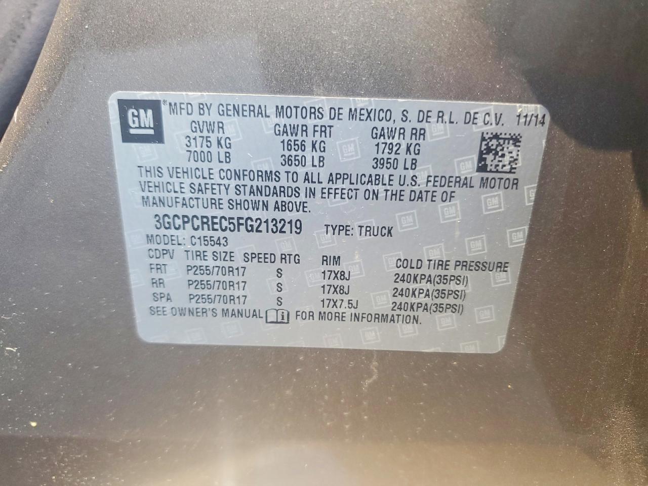 2015 Chevrolet Silverado C1500 lt