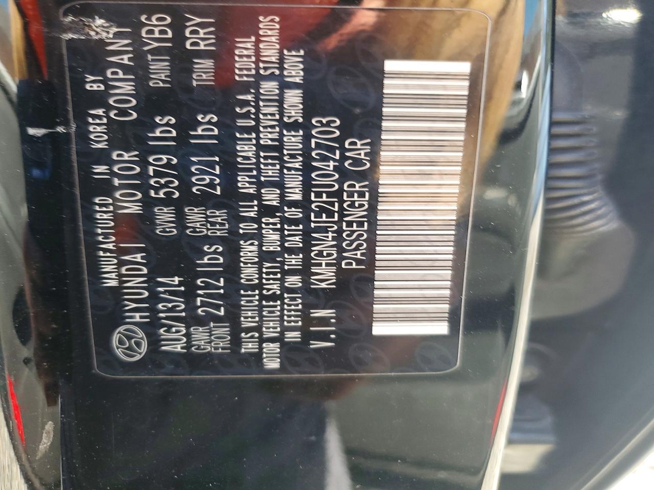 2015 Hyundai Genesis 3.8l