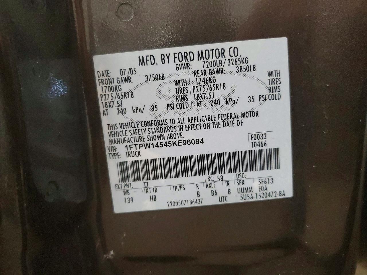 2005 Ford F150 Supercrew