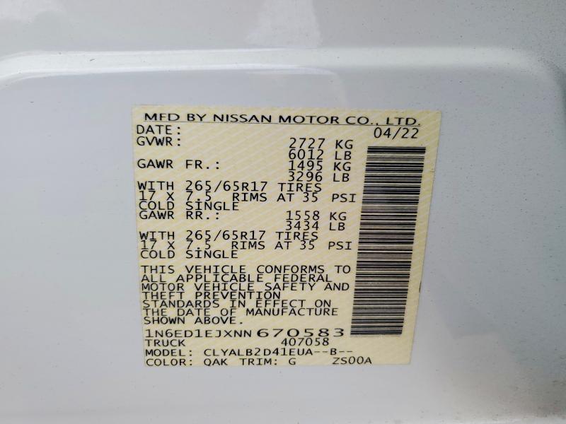 2022 Nissan Frontier SV