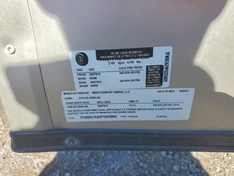 2023 High Country Cargo 7x16ta2 Enclosed Cargo Trailer