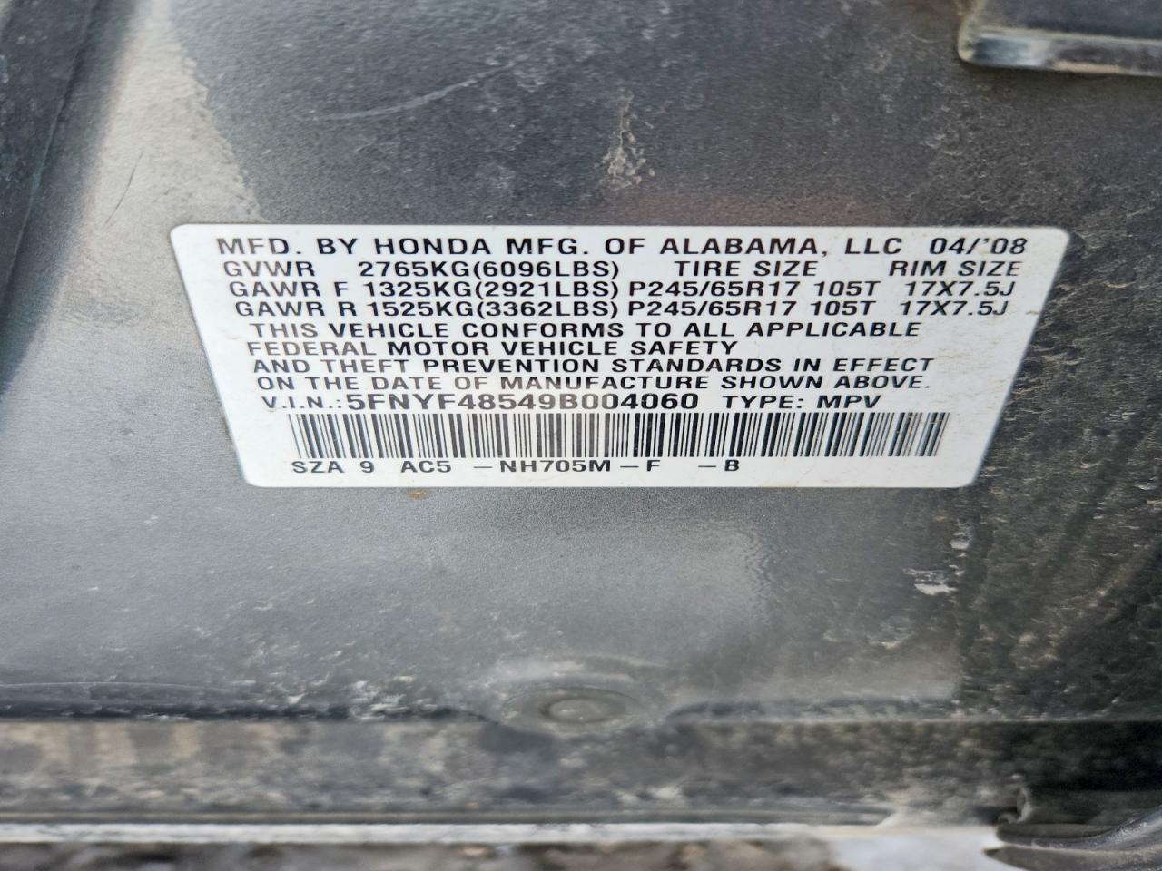 2009 Honda Pilot exl