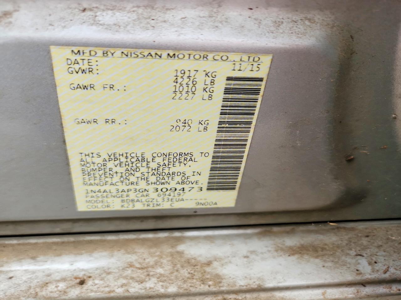 2016 Nissan Altima 2.5