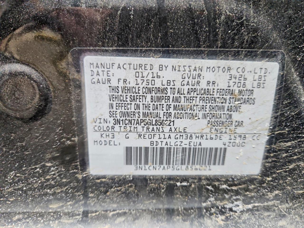 2016 Nissan Versa s