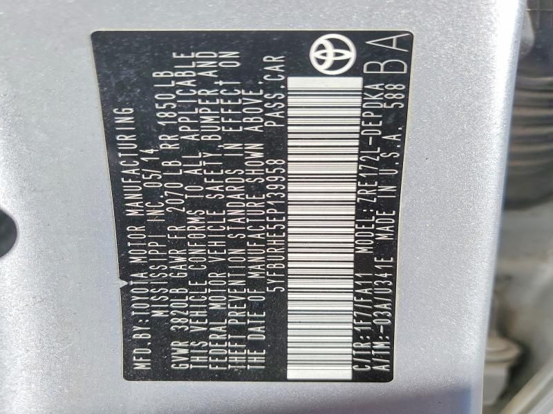 2014 Toyota Corolla l