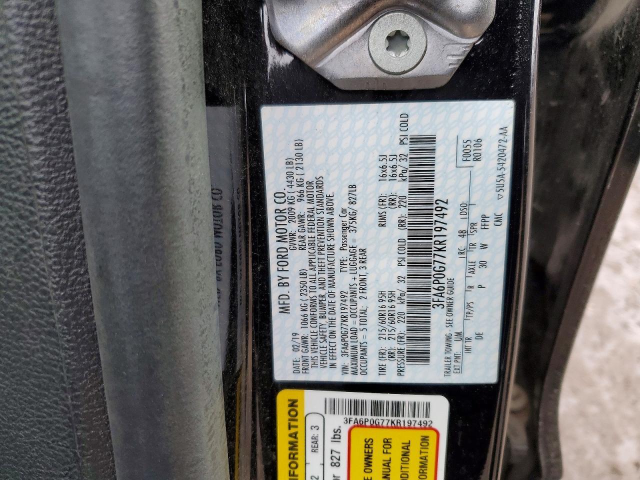 2019 Ford Fusion s