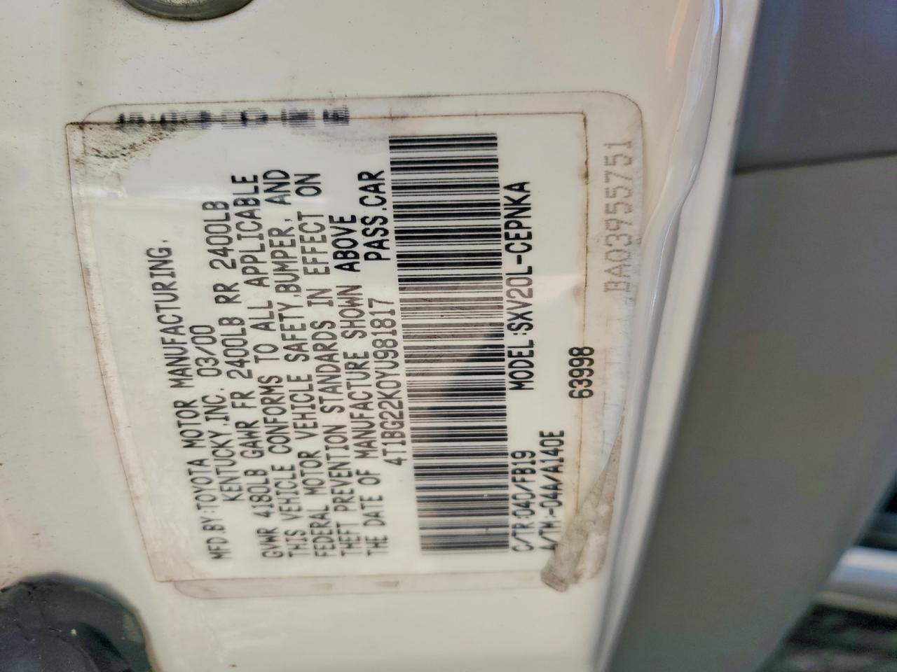 2000 Toyota Camry ce