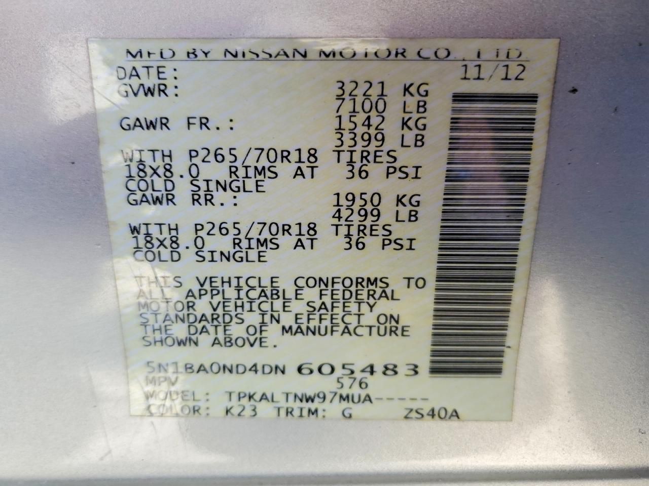 2013 Nissan Armada sv