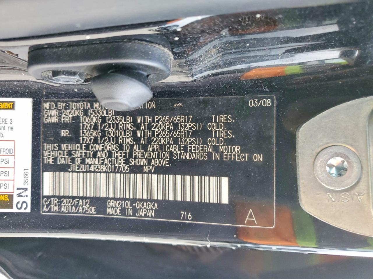 2008 Toyota 4runner SR5